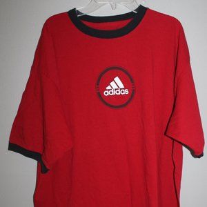VINTAGE ADIDAS MEN'S RED SHORT SLEEVE T-SHIRT XL